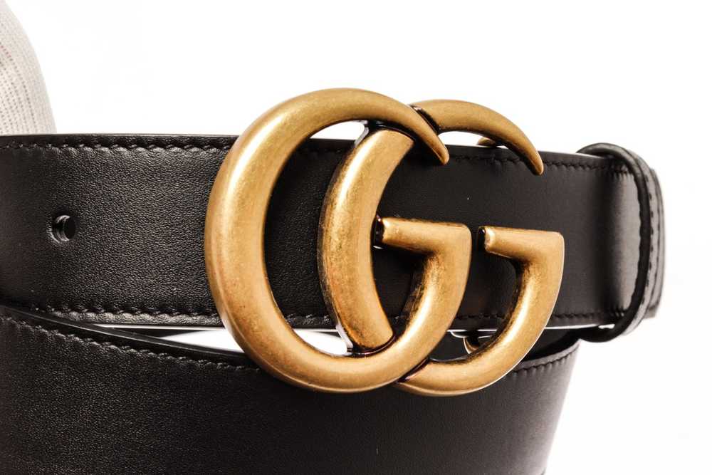 Gucci Gucci Black Calfskin Marmont GG Belt - image 5