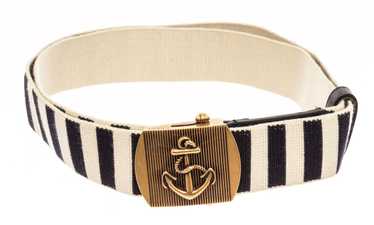Gucci Gucci Mens Navy / White Fabric Brass Anchor… - image 1