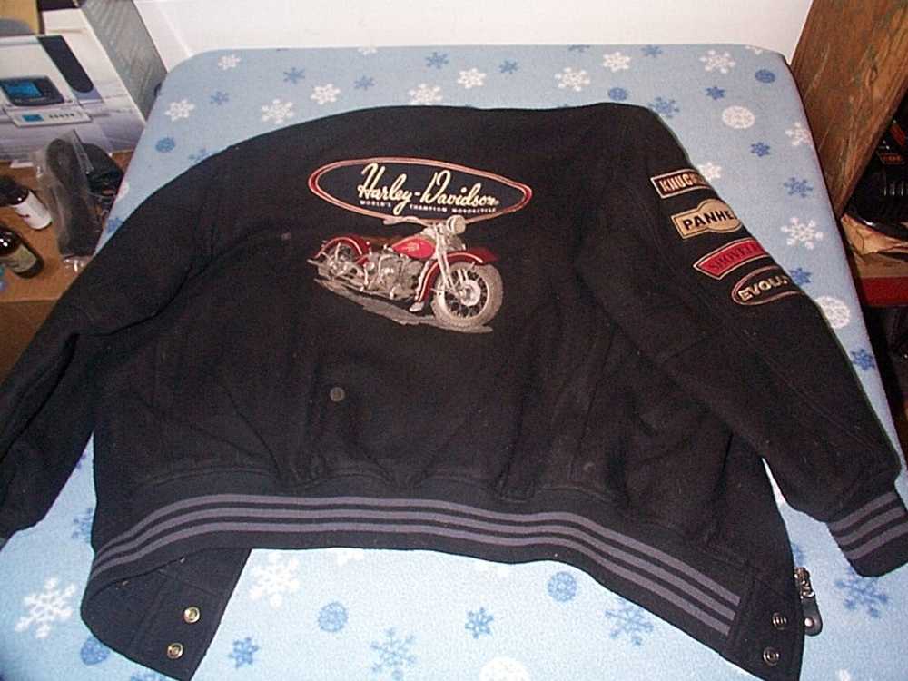 Harley Davidson Harley Davidson wool jacket w/ lo… - image 5