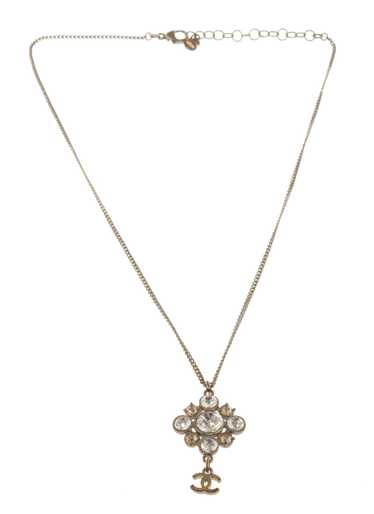 Chanel Chanel CC Logo Crystal Cluster Necklace