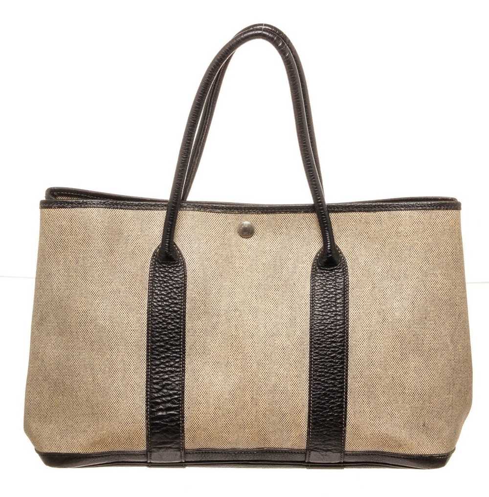 Hermes Hermes Beige Canvas Garden Party Tote Bag - Gem