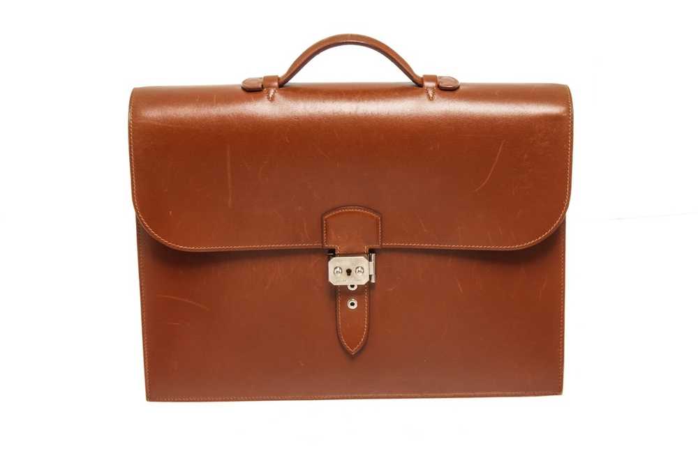 Hermes Hermes Brown Leather Sac A Depeches Briefc… - image 1