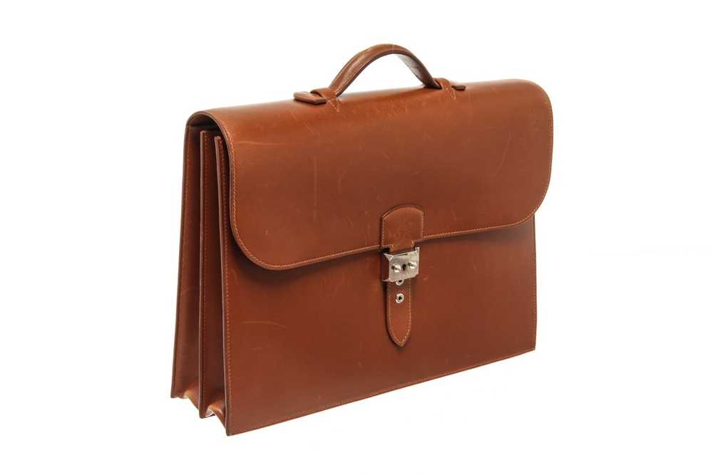 Hermes Hermes Brown Leather Sac A Depeches Briefc… - image 2