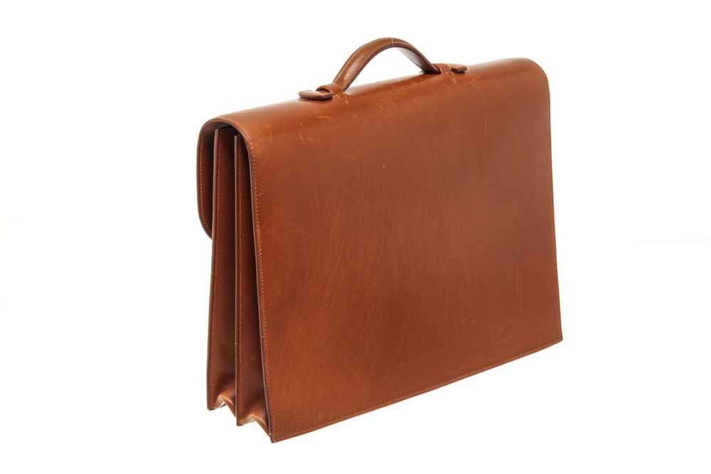 Hermes Hermes Brown Leather Sac A Depeches Briefc… - image 3