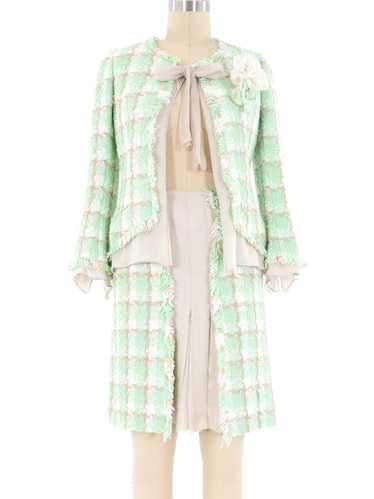 Chanel Mint Tweed Skirt Ensemble - image 1
