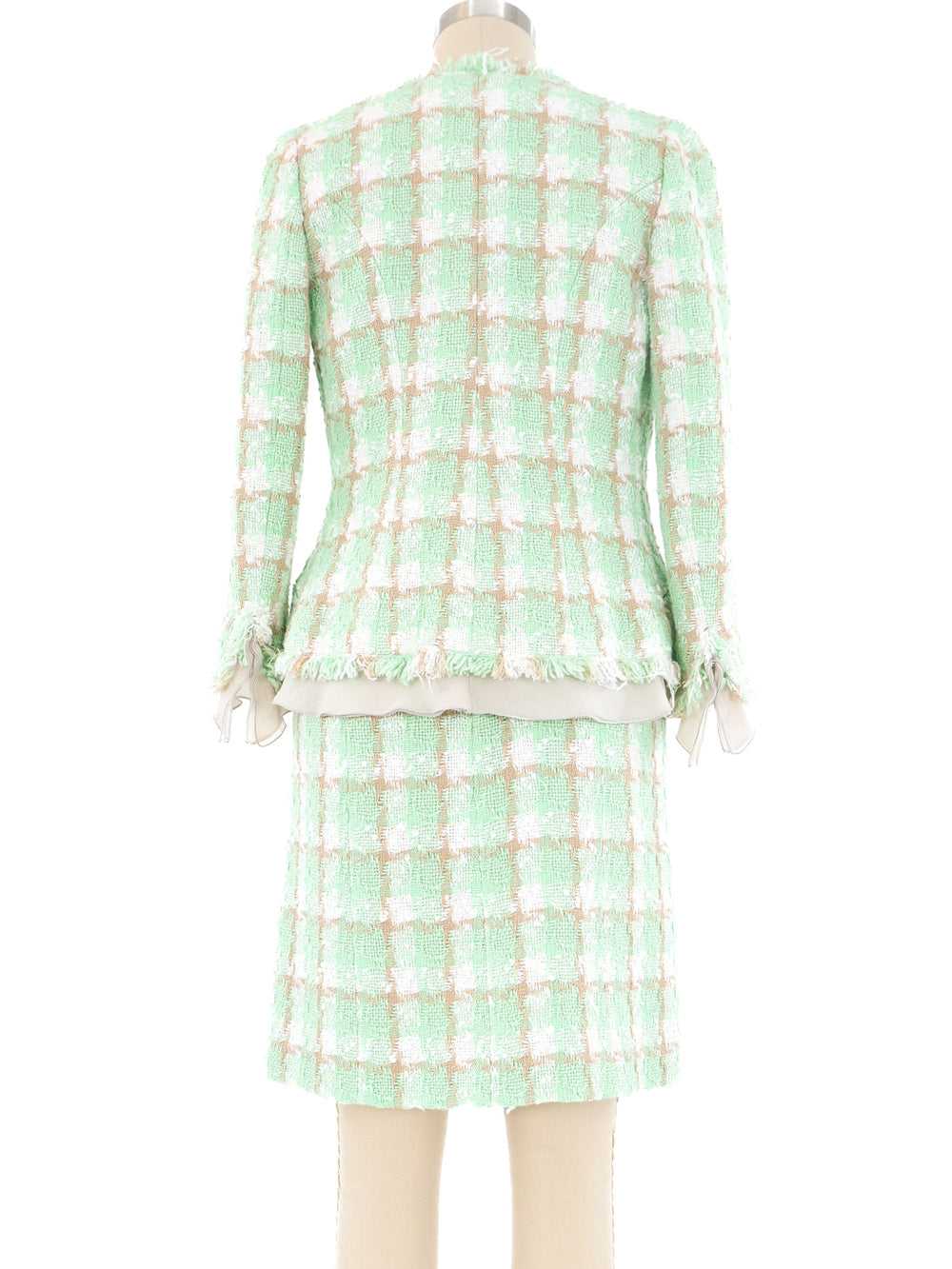 Chanel Mint Tweed Skirt Ensemble - image 6