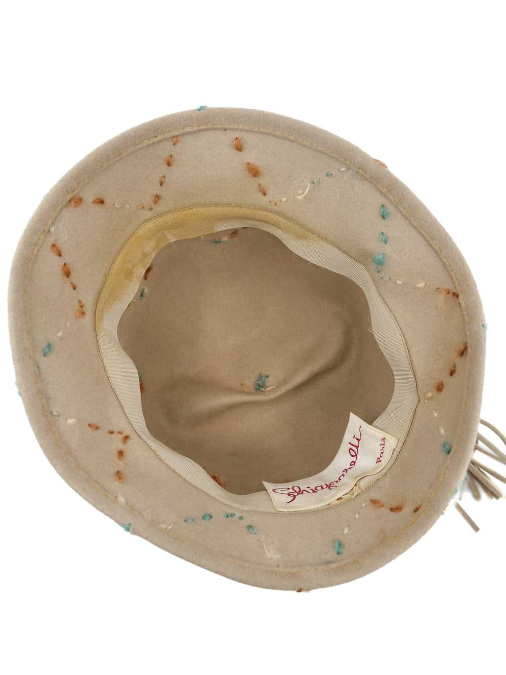 Schiaparelli Argyle Embroidered Hat - image 3