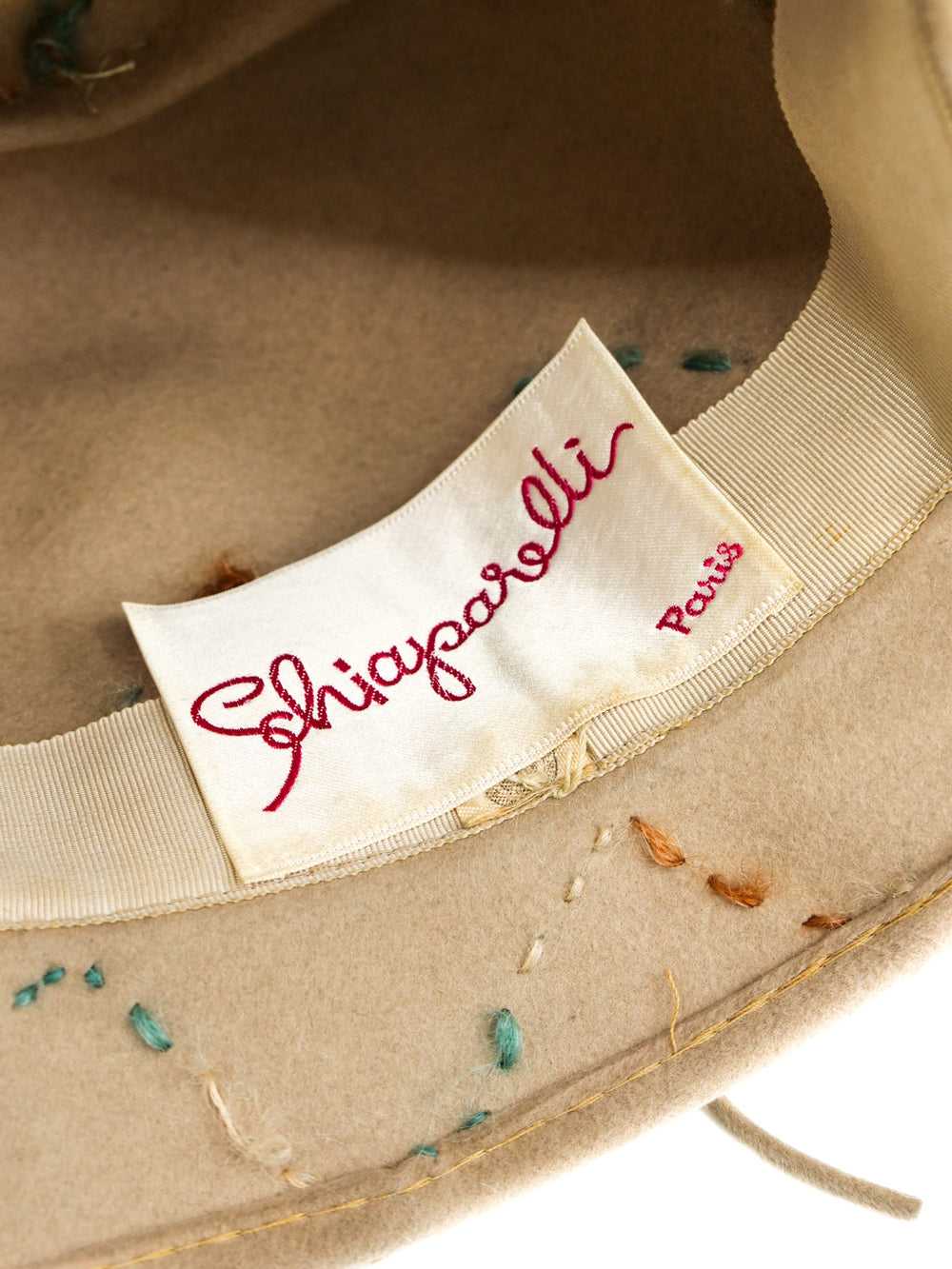 Schiaparelli Argyle Embroidered Hat - image 4