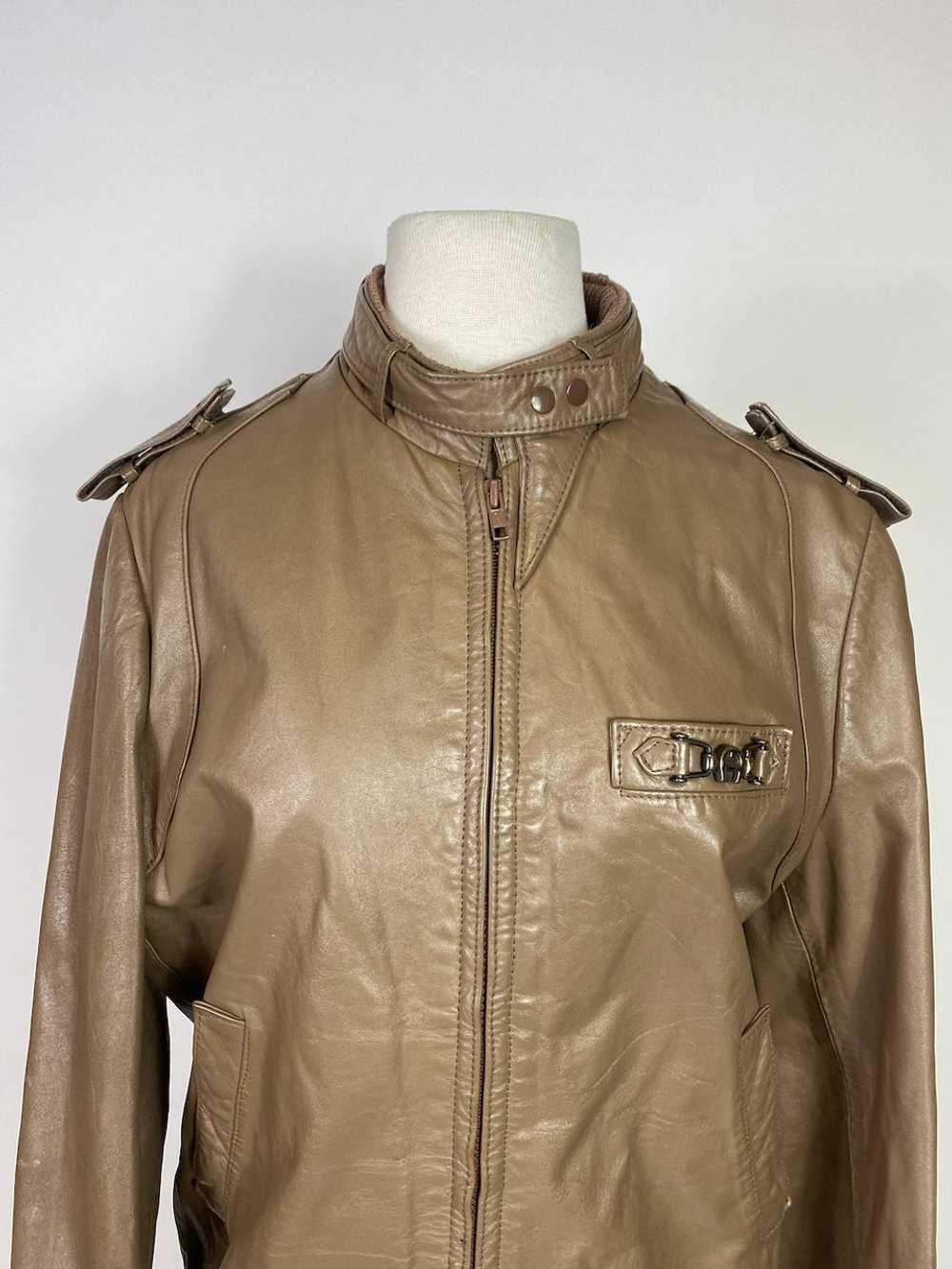 1970s - 1980s Etienne Aigner Brown Leather Bomber… - image 2