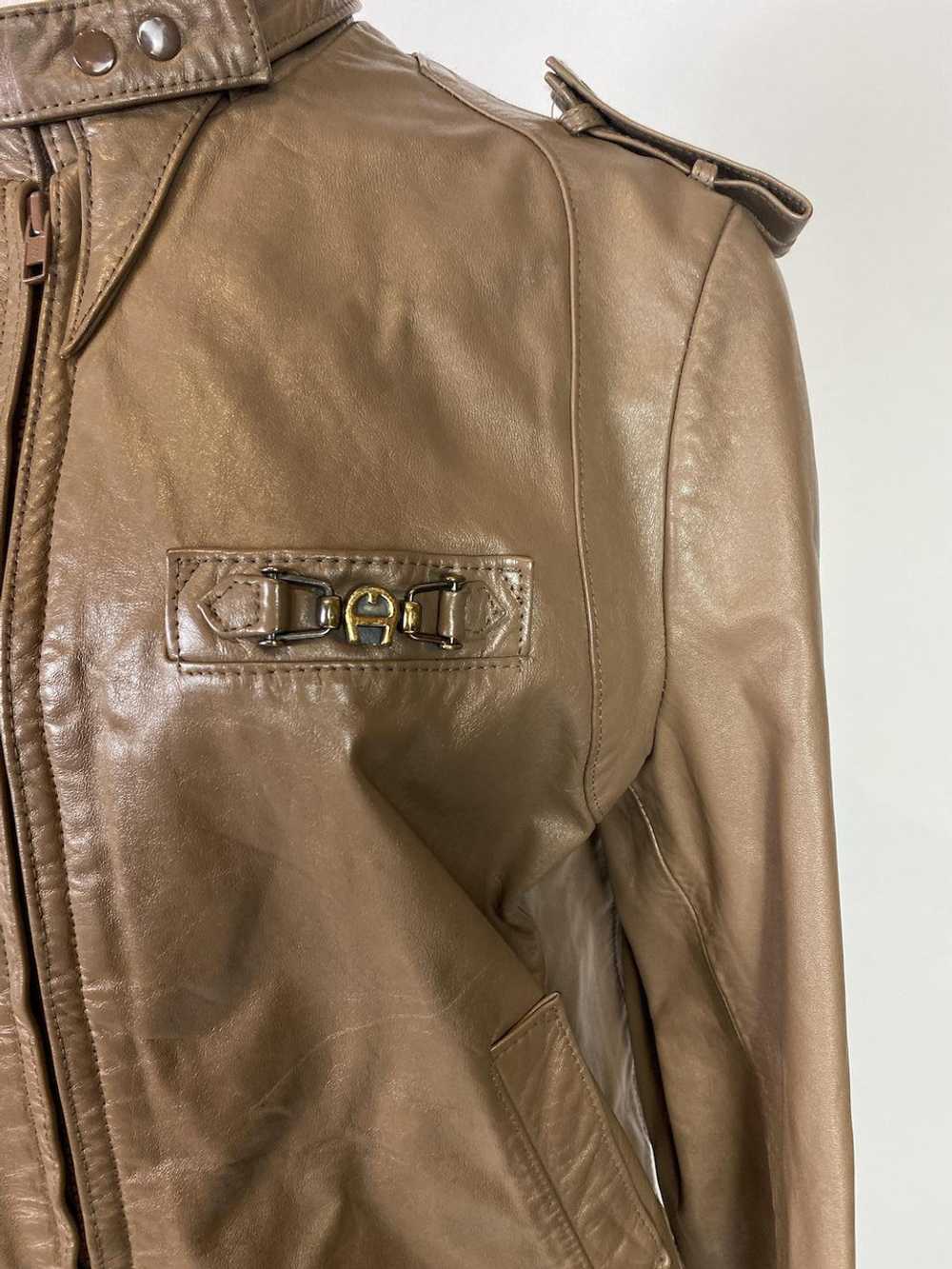 1970s - 1980s Etienne Aigner Brown Leather Bomber… - image 3