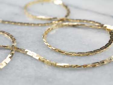 Unisex Flat Gold Serpentine Chain - image 1