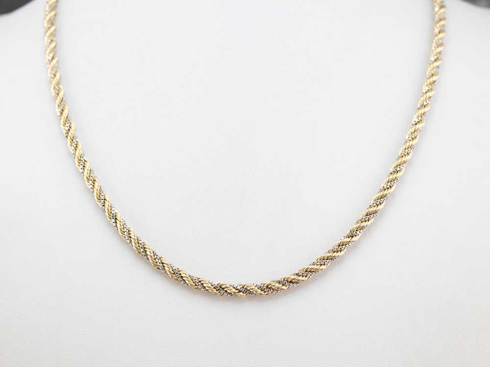 Thick Two Tone Gold Twist Chain - image 7