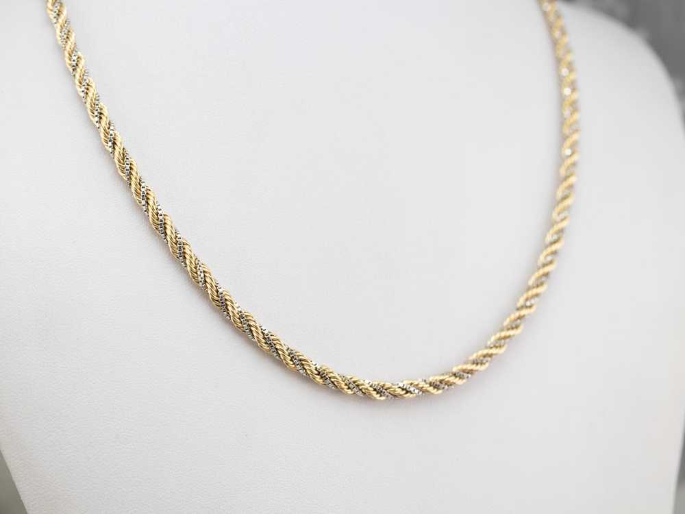 Thick Two Tone Gold Twist Chain - image 8