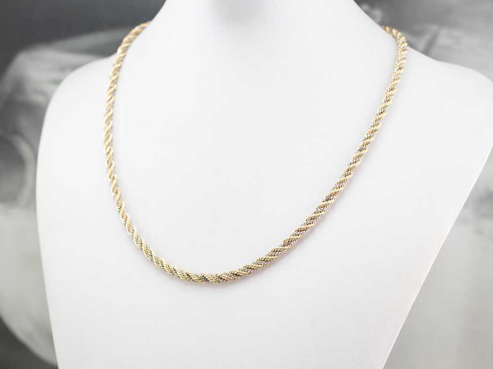 Thick Two Tone Gold Twist Chain - image 9
