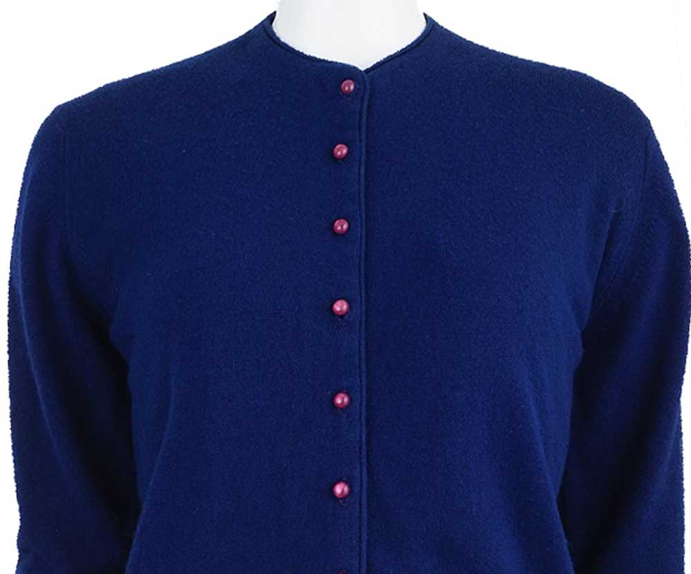 Royal Blue 1960s Cardigan - image 2