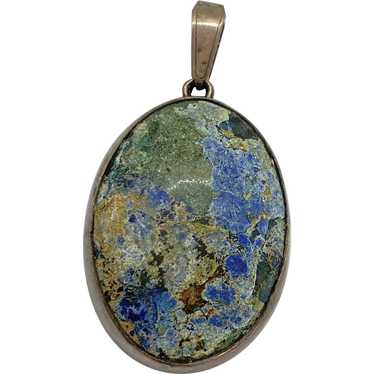 Parrot Wing Chrysocolla Pendant Sterling Silver, … - image 1