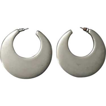 Louis Vuitton Earrings Creole Araforie M68531 Silver Hoop Women's