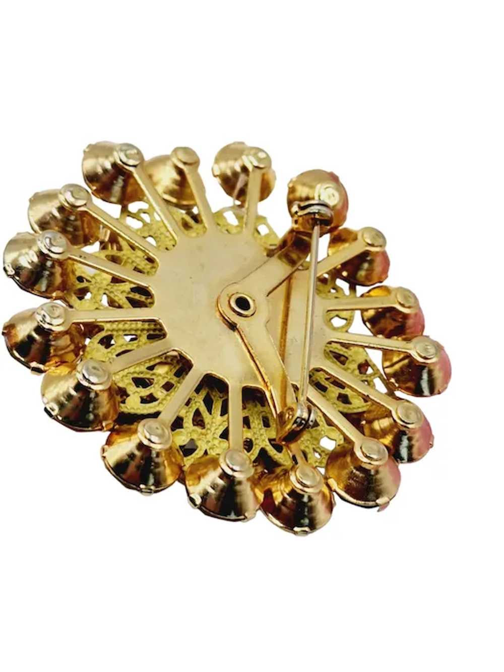 Vintage Unsigned W Germany Rhinestone Layered Bro… - image 4