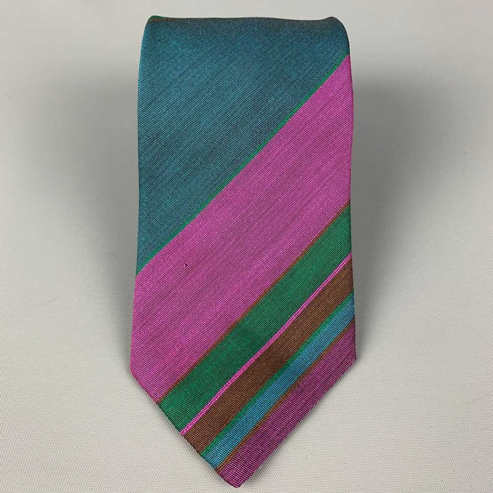 Other MultiColor Stripe Wool Blend Tie - image 2