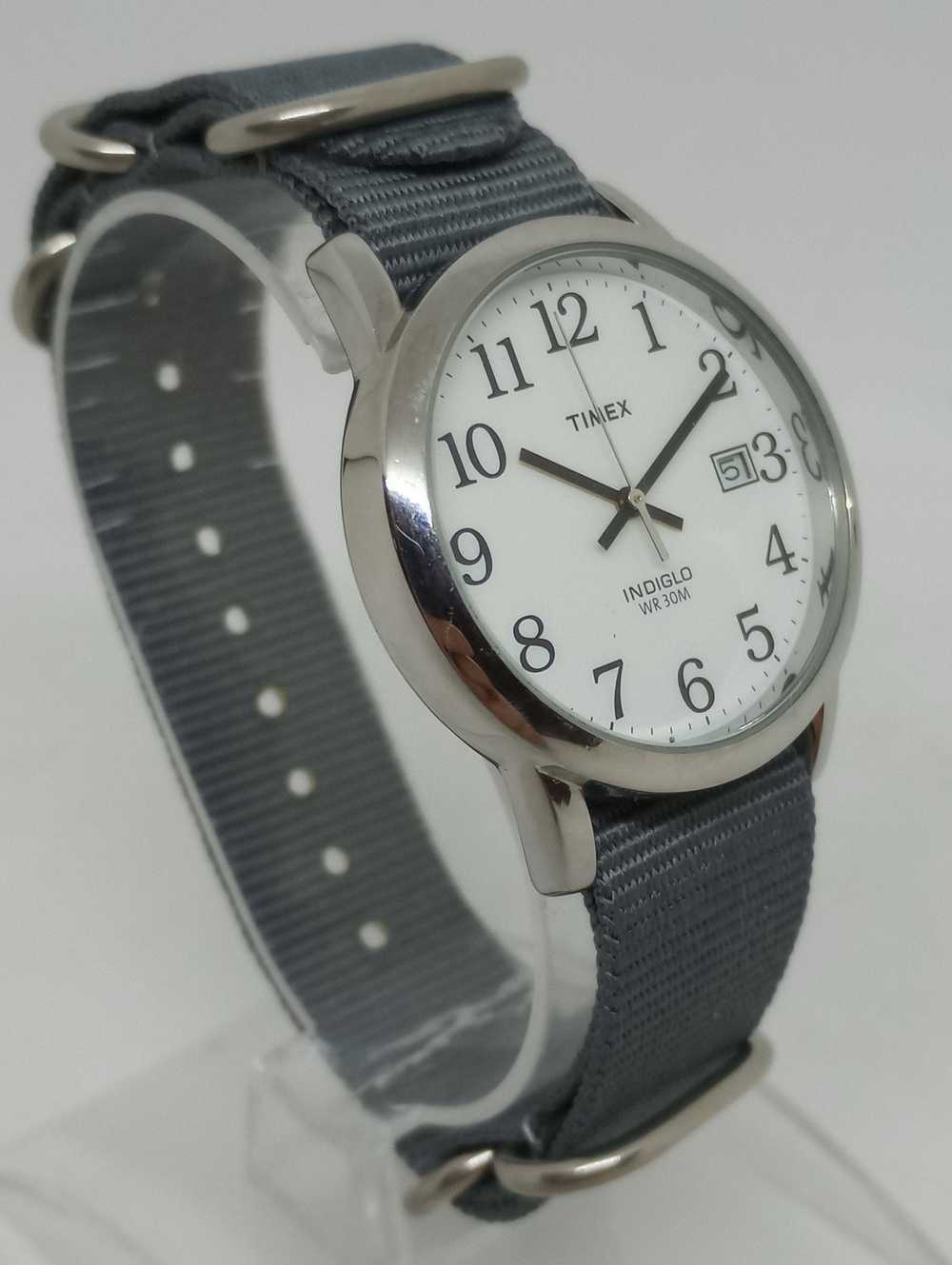 Timex Timex Indiglo 52R 35mm White Dial Date Watch - image 3