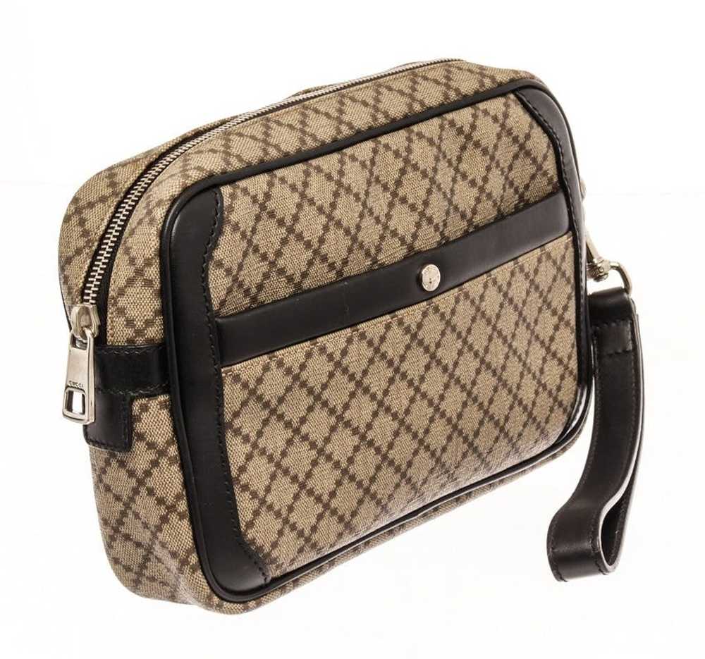 Gucci Gucci Brown Leather Diamante Mens Clutch Bag - image 2