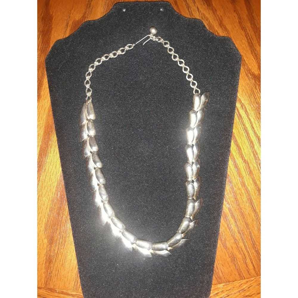 Unbrnd Vintage sliver Tone Art Deco necklace chok… - image 2