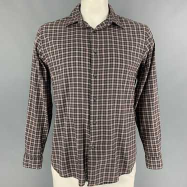 John Varvatos Black Red Plaid Cotton Long Sleeve … - image 1