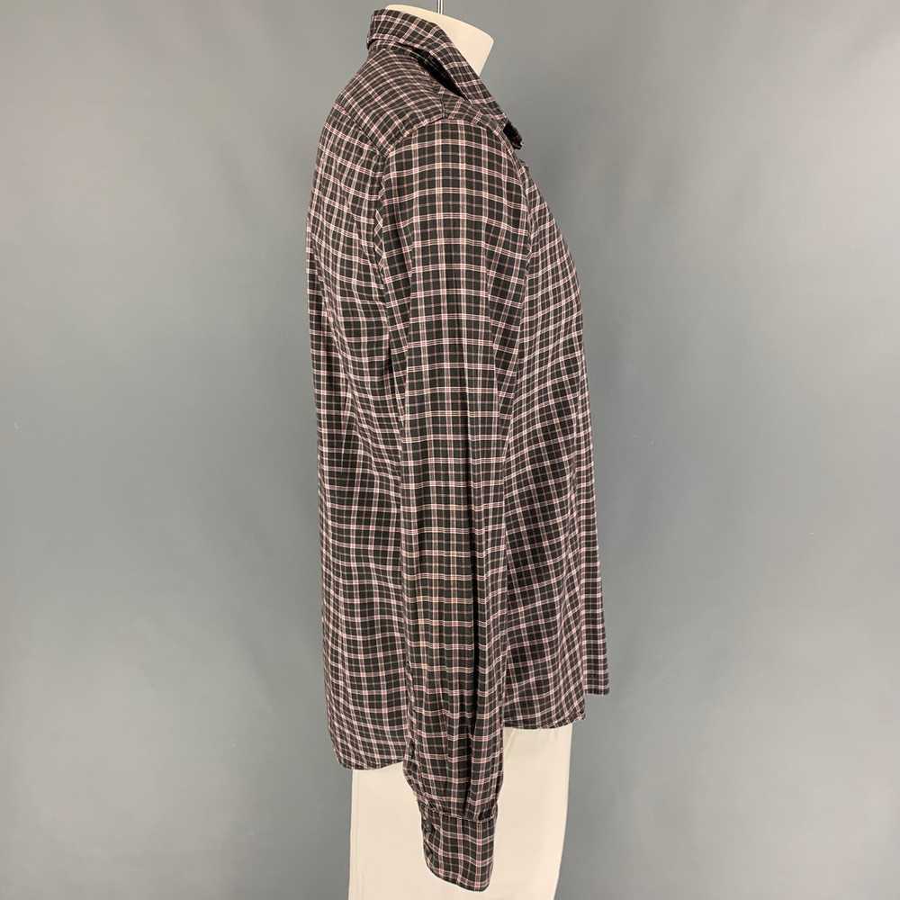 John Varvatos Black Red Plaid Cotton Long Sleeve … - image 2