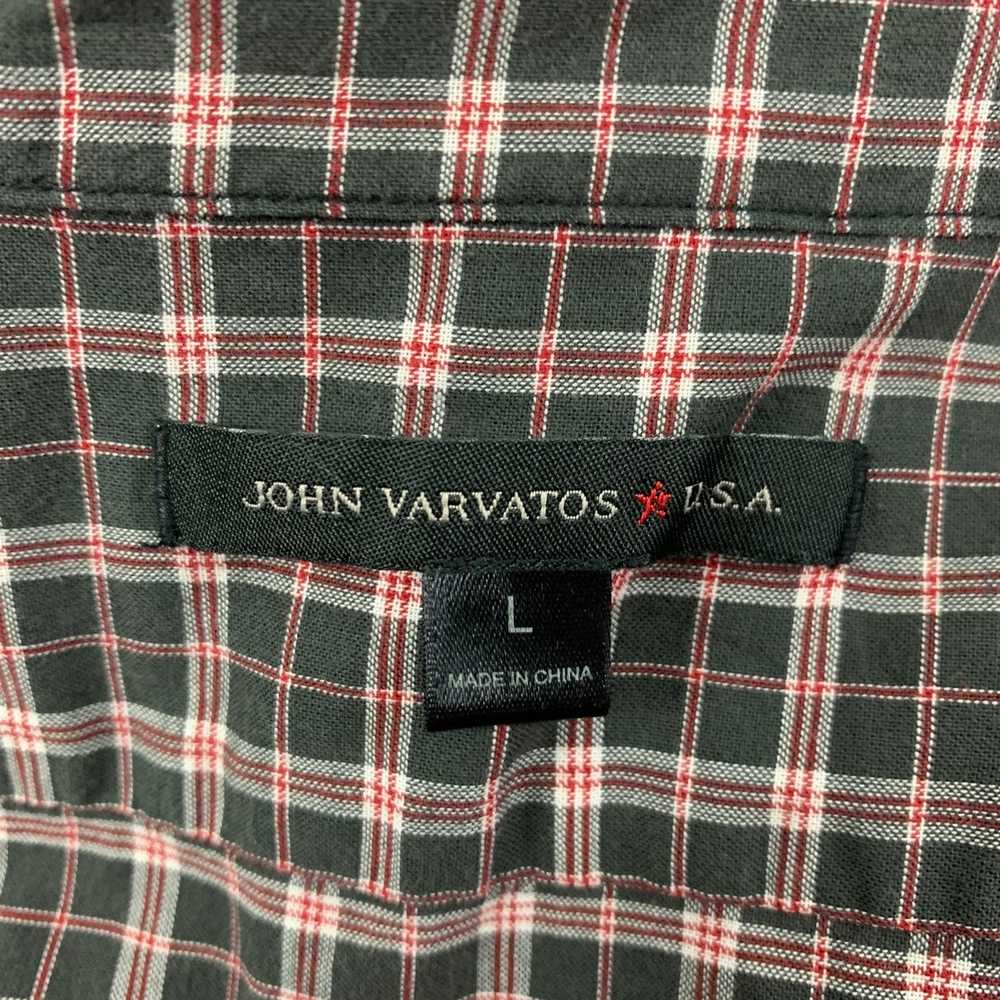 John Varvatos Black Red Plaid Cotton Long Sleeve … - image 5