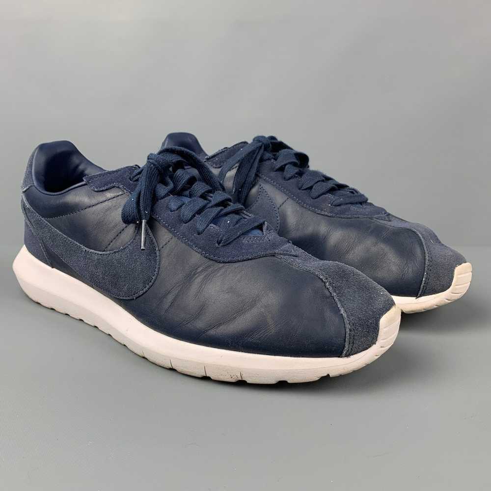 Nike Navy Leather Low Top Sneakers - image 2