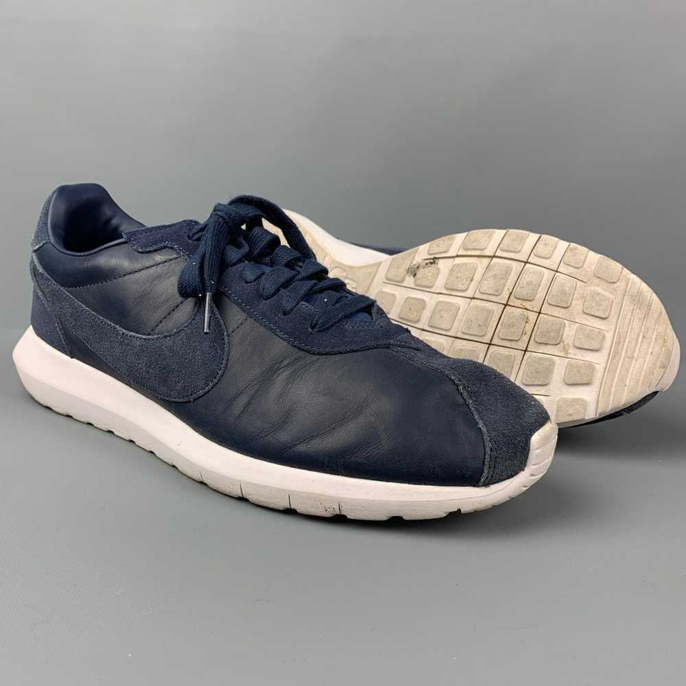 Nike Navy Leather Low Top Sneakers - image 3