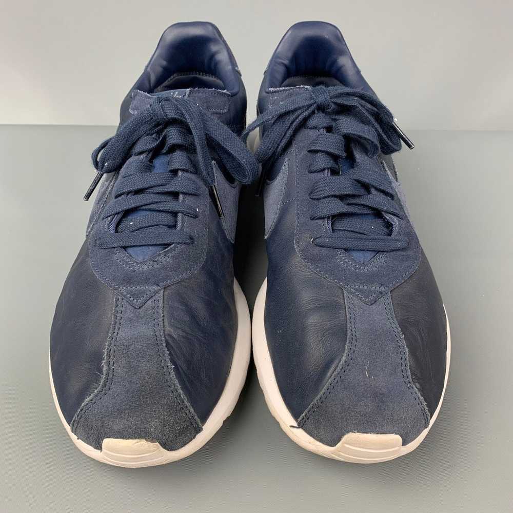 Nike Navy Leather Low Top Sneakers - image 4