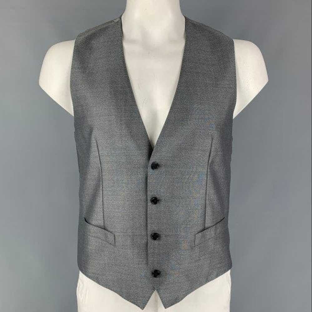 Dolce & Gabbana Grey Solid Wool & Silk Buttoned V… - image 1