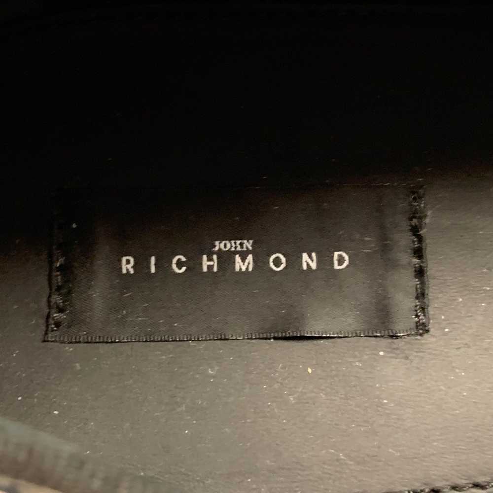 John Richmond Black Leather Slip On Razor Belt Lo… - image 7