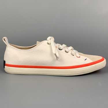 Paul Smith White Canvas Lace Up Bernard Trainer Sn