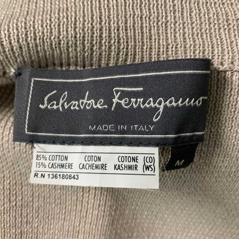 Salvatore Ferragamo Oatmeal Knitted Cotton & Cash… - image 5