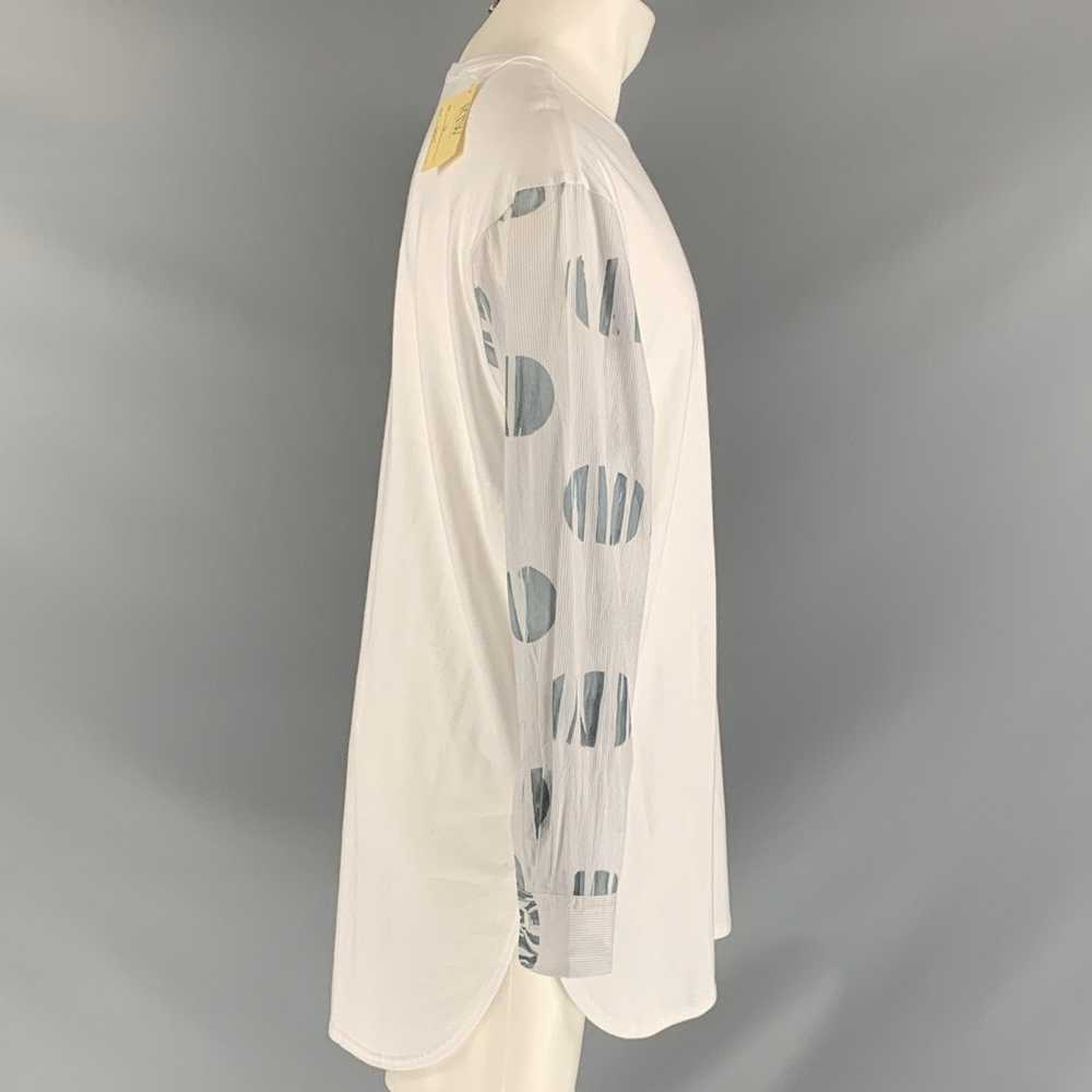 Yohji Yamamoto White Grey Mixed Fabrics Cotton Cr… - image 2