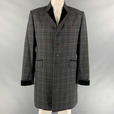 Paul Smith Charcoal Plaid Wool Notch Lapel Coat