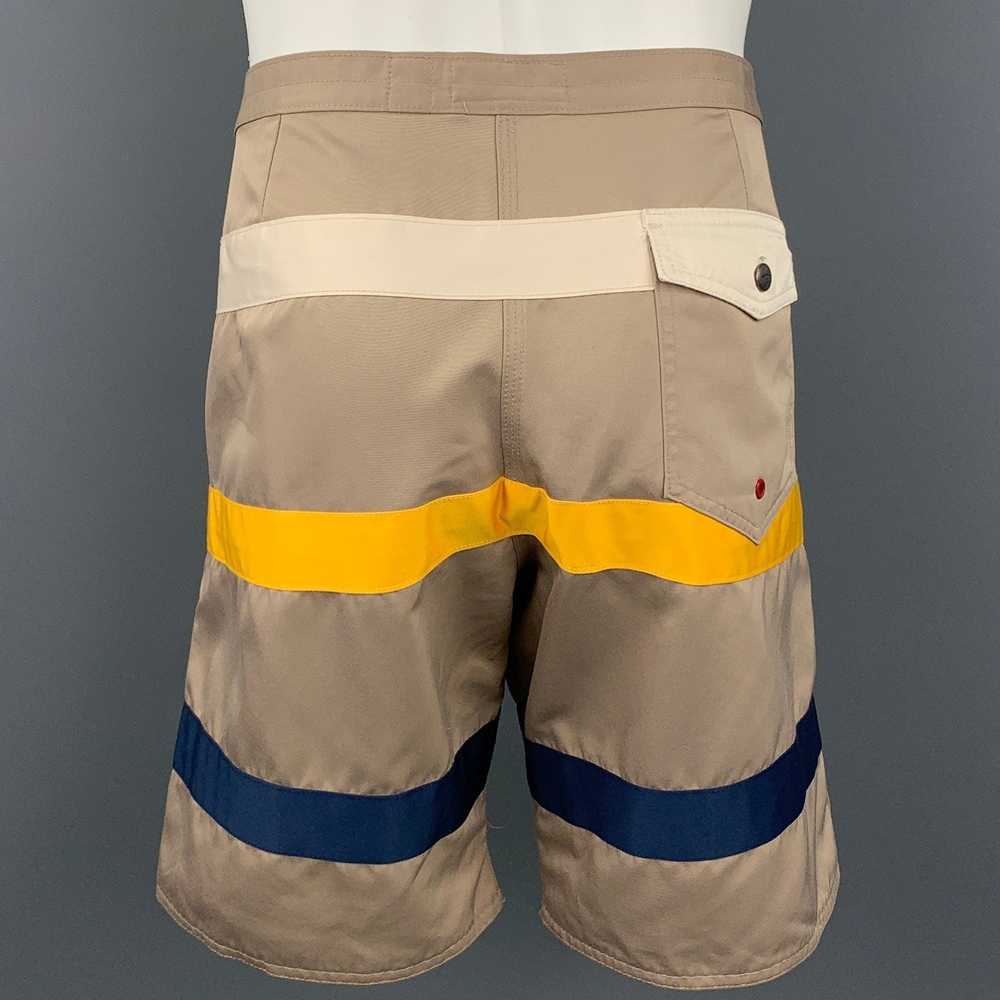Iron And Resin Taupe Stripe Polyester Shorts - image 2