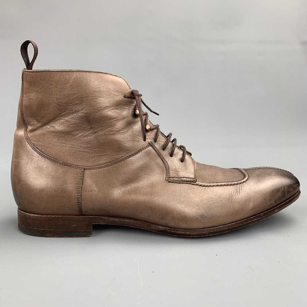 Paul Smith 9.5 Brown Distressed Leather Lace Up A… - image 1