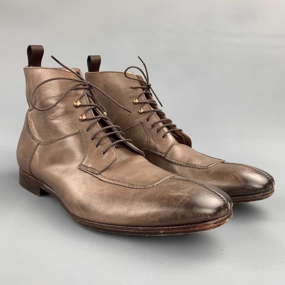 Paul Smith 9.5 Brown Distressed Leather Lace Up A… - image 2