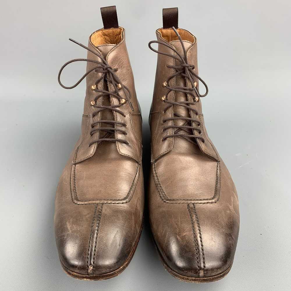 Paul Smith 9.5 Brown Distressed Leather Lace Up A… - image 4