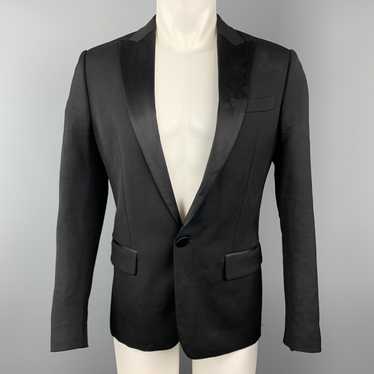 Dsquared2 Black Wool Blend Satin Peak Lapel Tuxed… - image 1