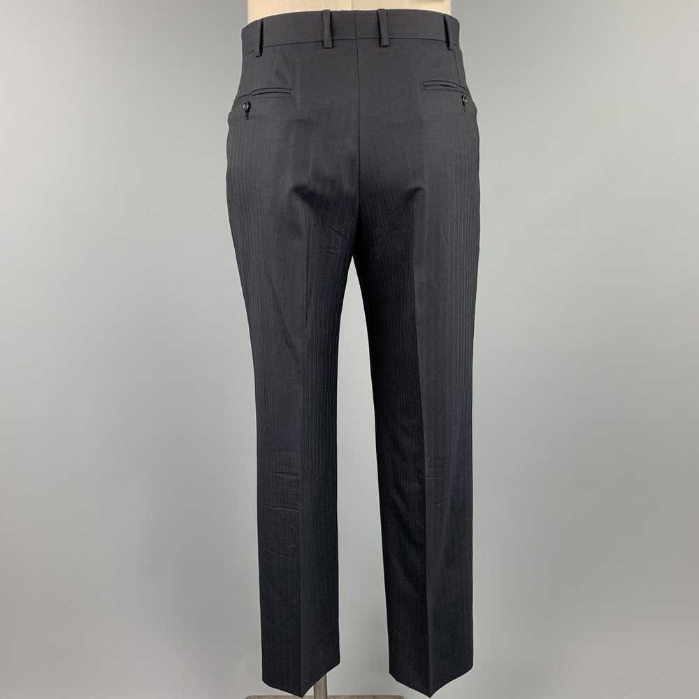 Belvest Long Black Stripe Wool Notch Lapel Suit - image 7