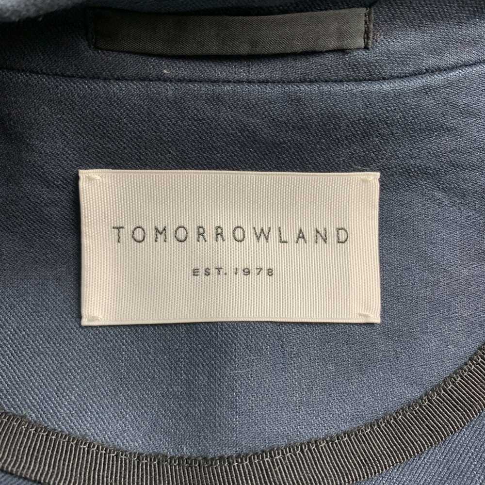 Tomorrowland Navy Solid Cotton Blend Notch Lapel … - image 5