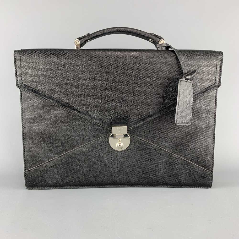Lancel Black Textured Leather Envelope Briefcase - image 1
