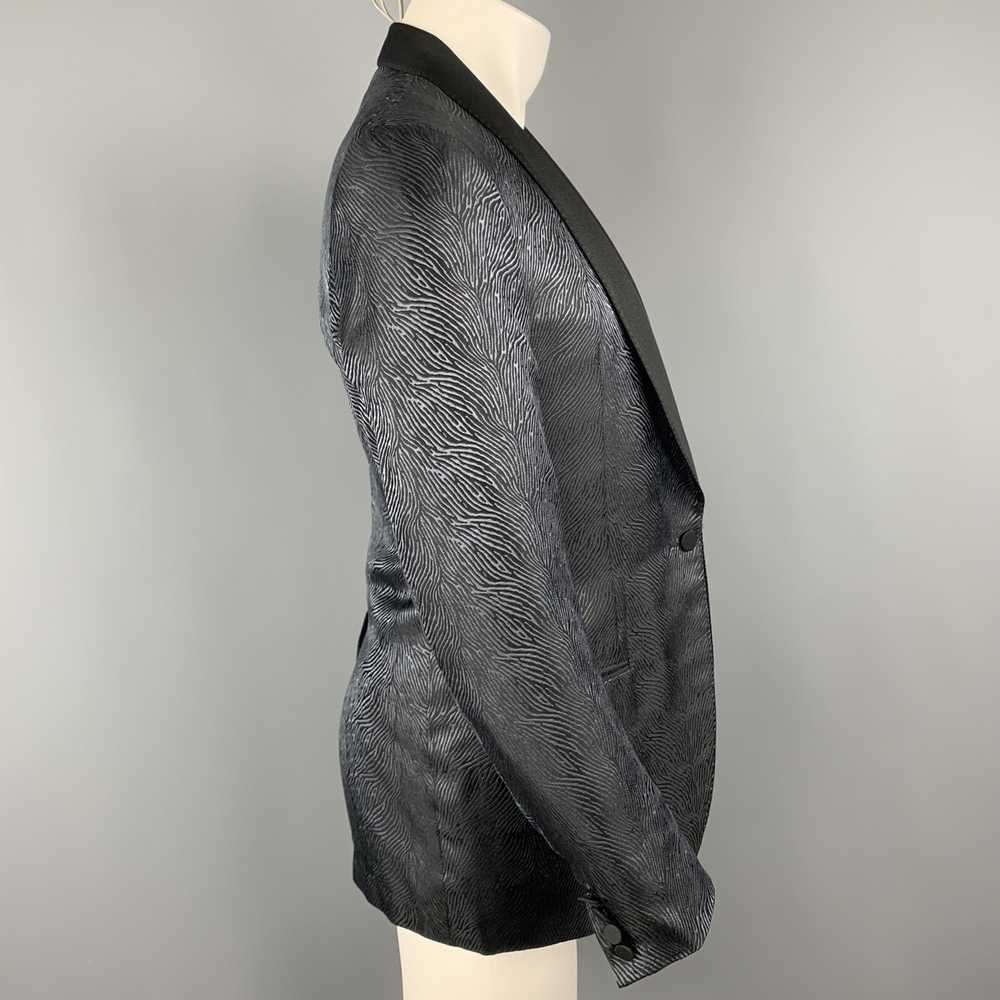 Lanvin Black & Blue Silk Shawl Collar Sport Coat - image 5
