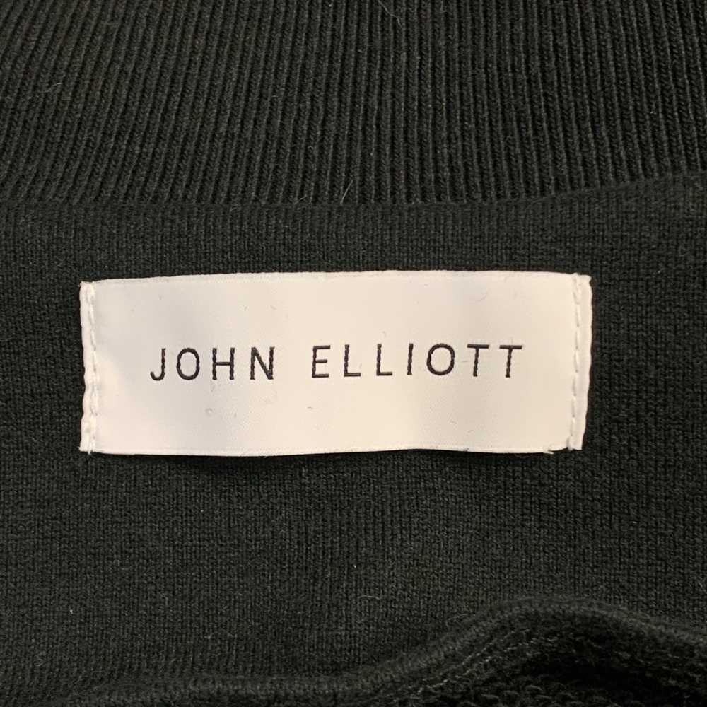 John Elliott Black Cotton High Collar Trim Zip Po… - image 7