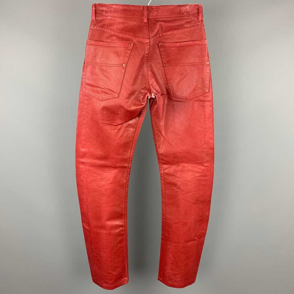 Andrew Mackenzie Red Coated Denim Zip Fly Jeans - image 3