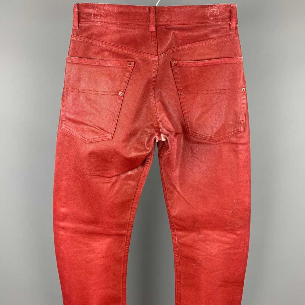 Andrew Mackenzie Red Coated Denim Zip Fly Jeans - image 4